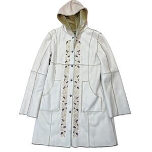 Bebe coat women large Y2K Penny Lane Boho Cottagecore Coquette Embroidered Pixie